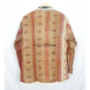 Indian Knitted Digital Printed <b>Kantha</b> Button Women Summer Winter 100% Cotton Vintage <b>Jackets</b> - Product Image 6