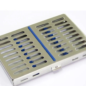 Cassette d'instruments de stérilisation dentaire, 10 pièces, plateau en acier inoxydable pour autoclave, boîte de rangement manuelle, certifiée CE - Product Image 2