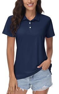 Camiseta de Mujer Personalizada de Color Sólido, Manga Corta, Informal, Verano, Tejido Suave y Transpirable, Tipo Polo - Product Image 6