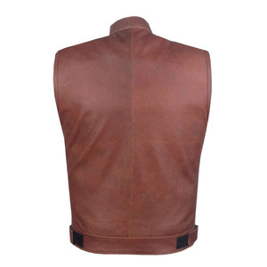 Prix de gros Nouvelle arrivée Gilet en cuir pour homme en vente en ligne Le plus populaire Couleur et logo personnalisés Gilet en cuir pour homme - Product Image 2