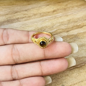Elegant Style Tiger Eye <b>Ring</b> Vintage Brass Spiral Design <b>Ring</b> <b>Statement</b> Gold Plated Tribal <b>Ring</b> Bedded Texture Wholesale <b>Ring</b> - Product Image 6