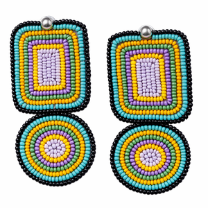 Pendientes y aros bordados a mano con cuentas de alta calidad para bodas, eventos festivos, pendientes decorativos, estilo bohemio. - Product Image 1