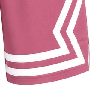 Shorts de basketball personnalisés pour hommes, couleur rose poudré, avec panneaux latéraux géométriques blancs, en maille respirante, pour l'entraînement sportif et la gym - Product Image 4