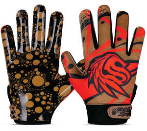 Guantes de Fútbol Americano Rojos y Negros Estilo Raptor Antideslizantes Transpirables de Secado Rápido Ligeros Suaves Unisex para Todas las Estaciones - Product Image 1