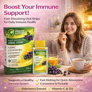 Tiras Orales de Disolución Rápida para Apoyo Inmunológico, con Zinc, Vitamina D3, Vitamina C y Extracto de Saúco, Suplemento para el Sistema Inmunitario - Product Image 1