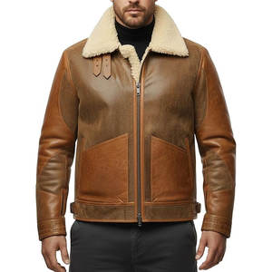 Blouson Aviateur Classique pour Homme Grande Taille avec Fermeture Éclair, en Cuir et Toile, à Capuche, Chaud, Élégant et Confortable - Product Image 5
