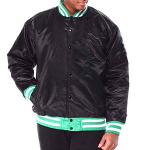 Veste d'hiver en soie haut de gamme pour homme avec col montant et logo frontal, vêtement d'extérieur décontracté respirant et écologique à manches longues - Product Image 1