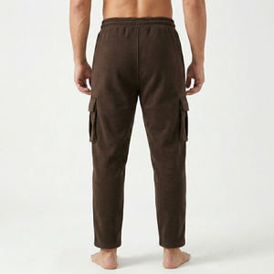 Oversized Streetwear Fleece Cargo <b>Pants</b> Men Heavy Fabric Warm Sweatpants Loose Straight Leg Jogger Trousers Utility <b>Pants</b> - Product Image 3