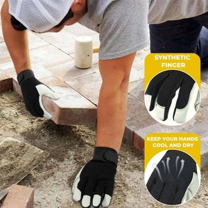 Gants de travail en cuir de chèvre de haute qualité, protection industrielle, résistance à l'abrasion et à la chaleur, gants de jardinage - Product Image 6