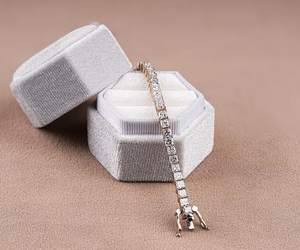 Lab Grown Diamond Tennis <b>Bracelet</b>, Stacking <b>Infinity</b> <b>Bracelet</b>, 18K Gold Wedding <b>Bracelet</b>, Lab Diamond <b>Bracelet</b> For Unisex - Product Image 5