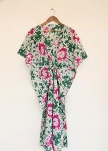 Caftán Shibori de Algodón para Mujer, Estilo Tie Dye Boho, Vestido Largo para la Noche o la Playa - Product Image 5