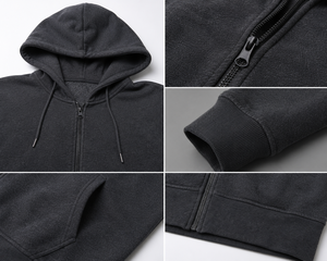 Mens soft zip hoodie created for warmth comfort and freedom of movement with a clean modern appearance for daily use OEM - Product Image 6