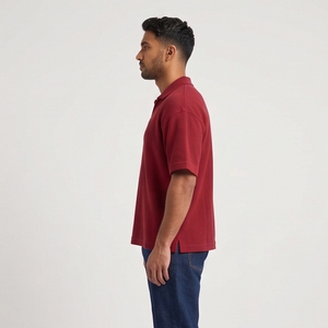 Men Turn Down <b>Waffle</b> Polo <b>Shirts</b> Drop Shoulder Button Down <b>Waffle</b> Polo <b>Shirt</b> Men's Summer Street Style <b>Waffle</b> Polo <b>Shirt</b> Mens - Product Image 4