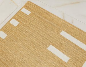 พรมปูพื้นทรงกลมลายทางสีขาวธรรมชาติถักด้วยมือจากเส้นใยปอกระเจา ขอบหยักสไตล์โบโฮ ตกแต่งบ้านสไตล์เรียบง่ายแต่หรูหรา - Product Image 1