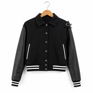 HMR Custom Alpha for Sorority Embroidery <b>Quilted</b> Stand Collar Women's Varsity Jacket Custom Made - Product Image 1