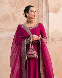 ชุดเดรส Anarkali Lehenga Choli แบบยาวประดับประดาอย่างหรูหราสไตล์ปากีสถาน สำหรับผู้หญิง ชุดเจ้าสาวงานแต่งงาน ชุดงานเลี้ยงสุดหรู ผ้าอะคริลิกกันยับ - Product Image 2