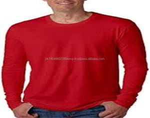 Camiseta de algodón para hombre, buena calidad, 100% algodón, informal, 180 gramos, cuello redondo, manga larga, lisa, bordada, en blanco. - Product Image 5