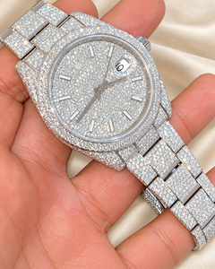 นาฬิกาควอตซ์หรูหรา Raj Gems สายสแตนเลส หน้าปัดแสดงวันที่ แบบอนาล็อก สำหรับทุกเพศ ขนาด 41 มม. สายขนาด 20 มม. กันน้ำ 3 บาร์ กระจก - Product Image 2