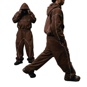 Survêtements zippés pour hommes, design personnalisé, 100% coton molletonné 460 g/m², motif léopard, design 2 en 1, écologiques, imperméables et respirants - Product Image 4