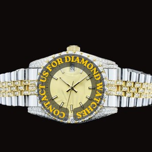 2026 High End Luxury Fashion Moissanite Round Quartz Watch Custom Stainless Steel Band ETA Movement Auto Date Features Jewelry - Product Image 3