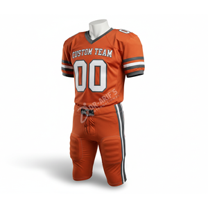Shorts de football américain personnalisés pour équipe, marque premium, unisexe, manches courtes, col en V sublimé, maille respirante anti-humidité, élastique 320g - Product Image 1