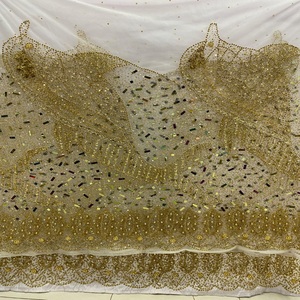 Ropa Africana Elegante sin Mangas para Mujer, con Cuentas de Lujo, Bordado de Pedrería Floral, para Ocasiones Especiales, Material de Poliéster - Product Image 3