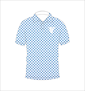 Camisa Polo Blanca con Micro Puntos Azules para Hombre, Sublimación Personalizada, Manga Corta, Verano, Casual, Transpirable, Ligera, para Golf - Product Image 1