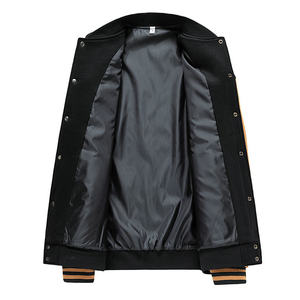 Veste universitaire bleu marine pour homme avec manches grises et broderie LA, style preppy, vêtement d'automne - Product Image 4