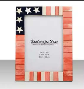 Marco de Fotos Único con Incrustaciones de Hueso, Marco Hecho a Mano con Fondo Decorativo para Mesa, de la India - Product Image 3