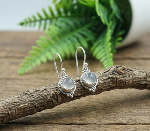 Pendientes colgantes de cristal blanco natural, plata de ley 925, chapados en oro rosa y oro amarillo, joyería boho hecha a mano para regalo de Navidad - Product Image 3