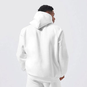Mens <b>White</b> Solid Lightweight Breathable Hoodie <b>Tracksuit</b> Set Casual Hooded Sweatshirt and Jogger Pants - Product Image 4