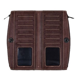 Dark Chocolate Brown Genuine Leather <b>Travel</b> Clutch Billfold Multi Pocket Double Zipper Cash Sleeve Card Holder <b>Wallet</b> For Men - Product Image 6
