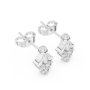 Luxury Sterling <b>Silver</b> Vintage Diamond <b>Stud</b> Earrings for Women IGI Certified Party & Gift Jewelry - Product Image 2