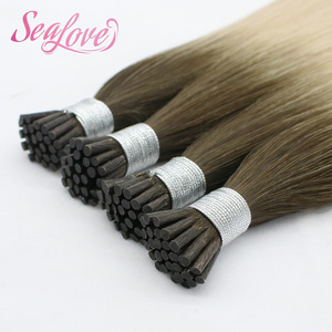 Extensiones de Cabello Humano I-Tip de Doble Trama, Cabello Virgen Remy con Cutícula Alineada, Color Ombre, para Uso en Salón - Product Image 3