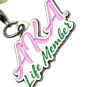 Breloque AKA Life Member Or Rose Vert pour Femme, Bijou Élégant de Sororité, Pendentif Accessoire pour Bracelet Collier, Cadeau - Product Image 1