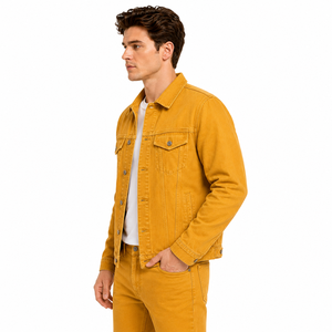 Chaqueta vaquera versátil para hombre que ofrece un aspecto clásico y casual con tela resistente, cómoda de usar y fácil de combinar con camisas. - Product Image 4