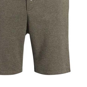 Shorts Bermuda en coton gris uni pour homme avec cordon de serrage à la taille, style décontracté, longueur mi-longue, tissu respirant - Product Image 2