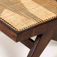 Fauteuil de salon sans accoudoirs en bois massif, style Mid-Century Modern, durable, avec pieds en V, écologique, pour chambre et salle à manger, modèle manuel 1