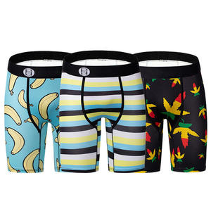Calzoncillos bóxer deportivos de punto para hombre, de tiro medio, transpirables, con estampado de dibujos animados, de secado rápido, con control de abdomen y longitud extendida - Product Image 1