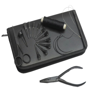 Kit d'extension de cheveux, ensemble d'outils en plastique noir pour l'installation et le retrait, style tendance - Product Image 1