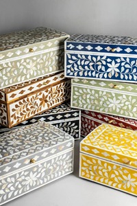 Attractive Design Bone Inlay Modern Eco-Friendly Handcrafted Jewelry <b>Box</b> with Resin <b>Storage</b> From Uttar Pradesh - Product Image 5