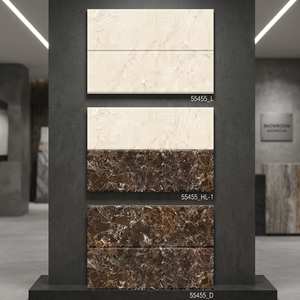 OEM 300x450mm Southern Vintage Full Polished Porcelain Black and White Rustic Antique Wavy Embossed Ceramic <b>Wall</b> Tiles - Product Image 4