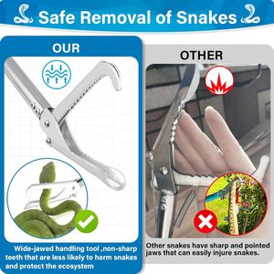 Professional Snake Handling Tongs Collapsible Reptile Catcher Stick Rattlesnake <b>Grabber</b> <b>Tool</b> Safe Strong Metal Grip Equipment - Product Image 5