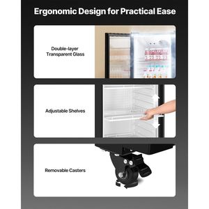 Frigorifero Espositore Commerciale con Porta in Vetro da 11,47 CU.FT, Refrigeratore Verticale per Bevande e Congelatori - Product Image 6