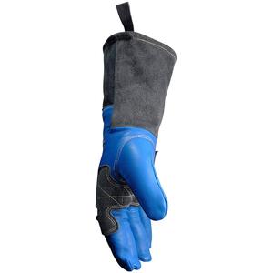 Guantes de Soldadura de Piel de Cabra de Primera Calidad, Forro de Lana, Diseño Kontour, Pulgar y Muñeca con Diseño Kontour, Kevlar, Azul Negro - Product Image 4