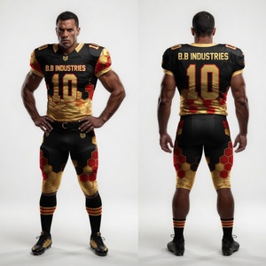 Uniformes de football américain personnalisés haut de gamme, vente en gros, maillots, pantalons et protections par sublimation OEM, design imprimé, respirants - Product Image 4
