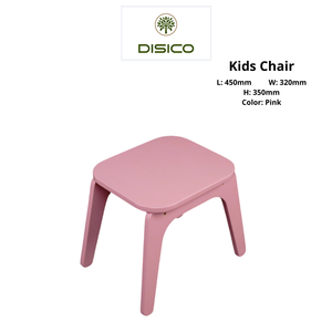 Chaise pour enfants DISICO Crème Blanc 450x320x350mm Design carré minimaliste Chaise en bois durable pour enfants - Product Image 3