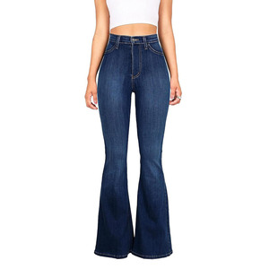 Hot Selling New Design Women's Flared Denim Jeans Pants High Waist <b>Stretchy</b> Casual <b>Trouser</b> for Winter Breathable Street Wear - Product Image 1