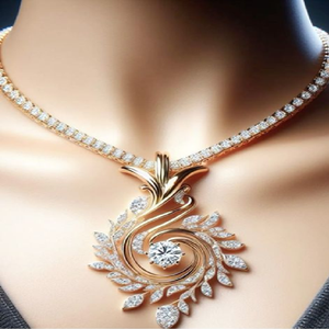 Exquisito collar floral de zafiro rosa y diamantes, disponible a precios de mayorista. Una pieza destacada para bodas y eventos de gala. - Product Image 5