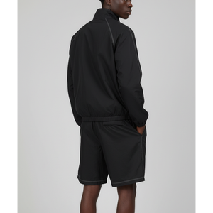 Conjunto de 2 piezas de verano 2026 personalizado de algodón 100% para streetwear: Chaqueta y pantalones cortos deportivos con ribetes negros, cortavientos. - Product Image 6